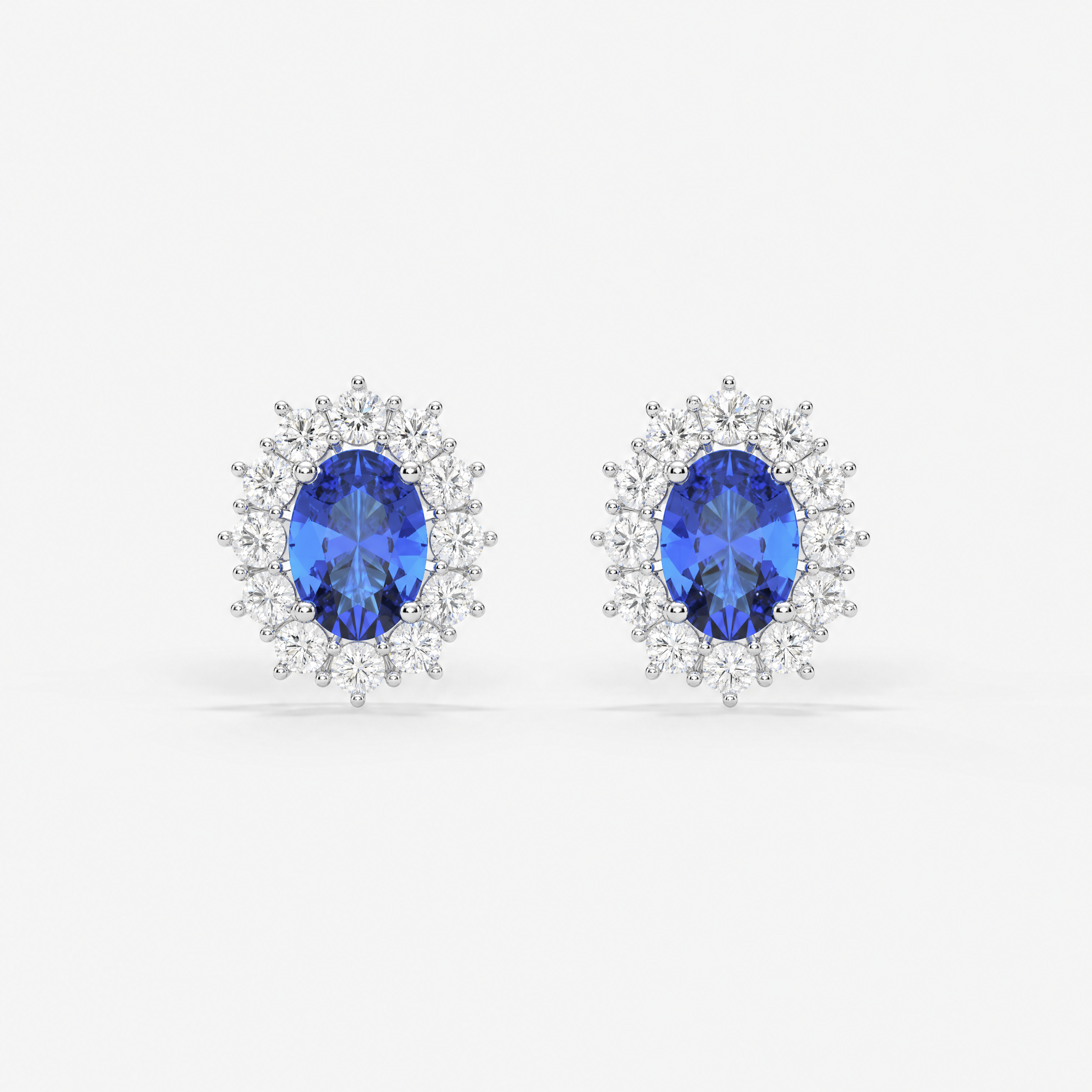 Pendientes oro blanco y Zafiros