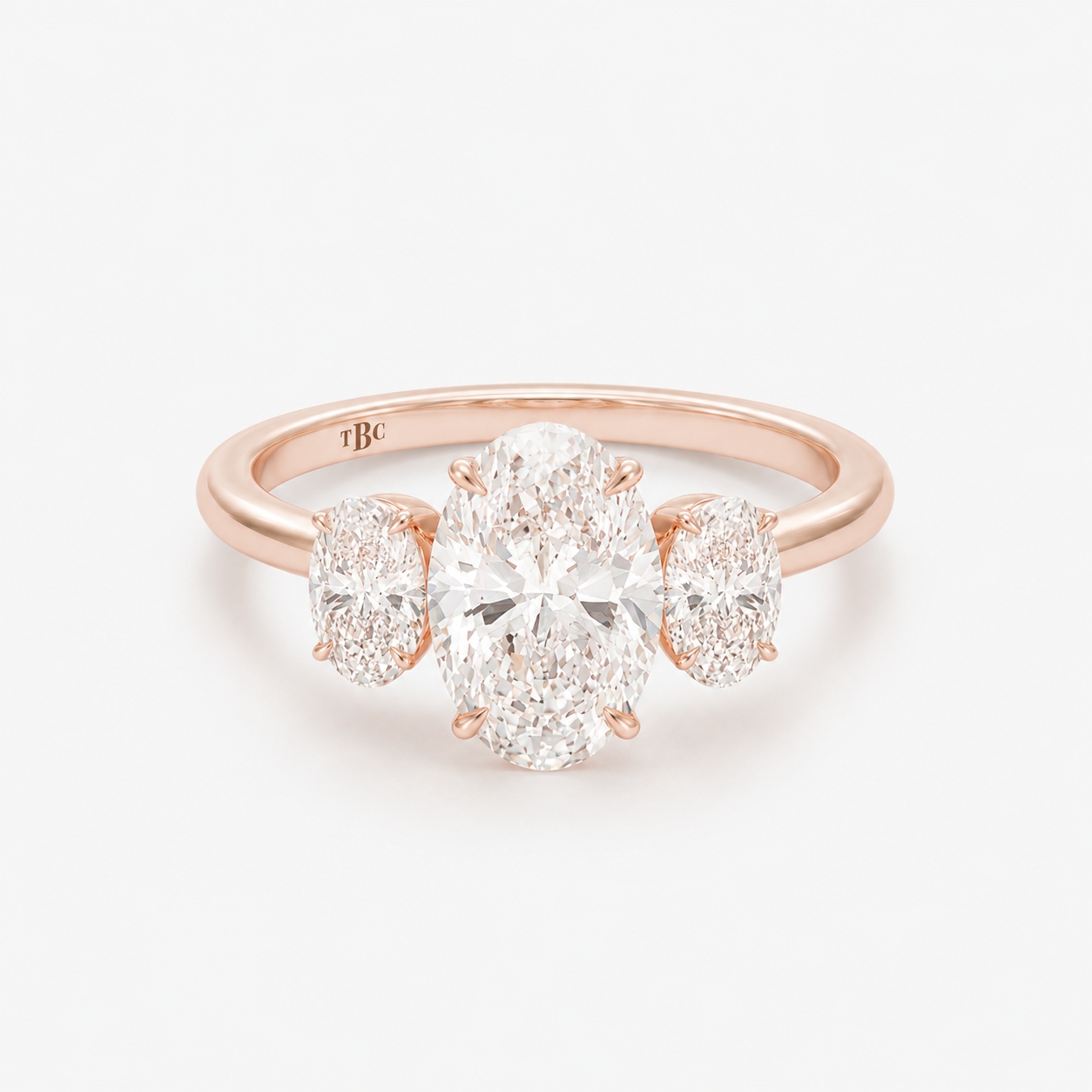 Anillo Trilogía Oval oro rosado 18k