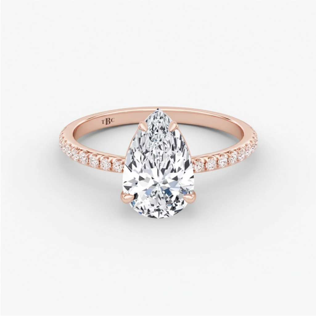 El diamante se muestra con 1.00cts