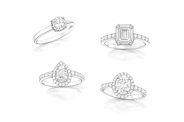 Las formas de diamante más populares para anillos de compromiso