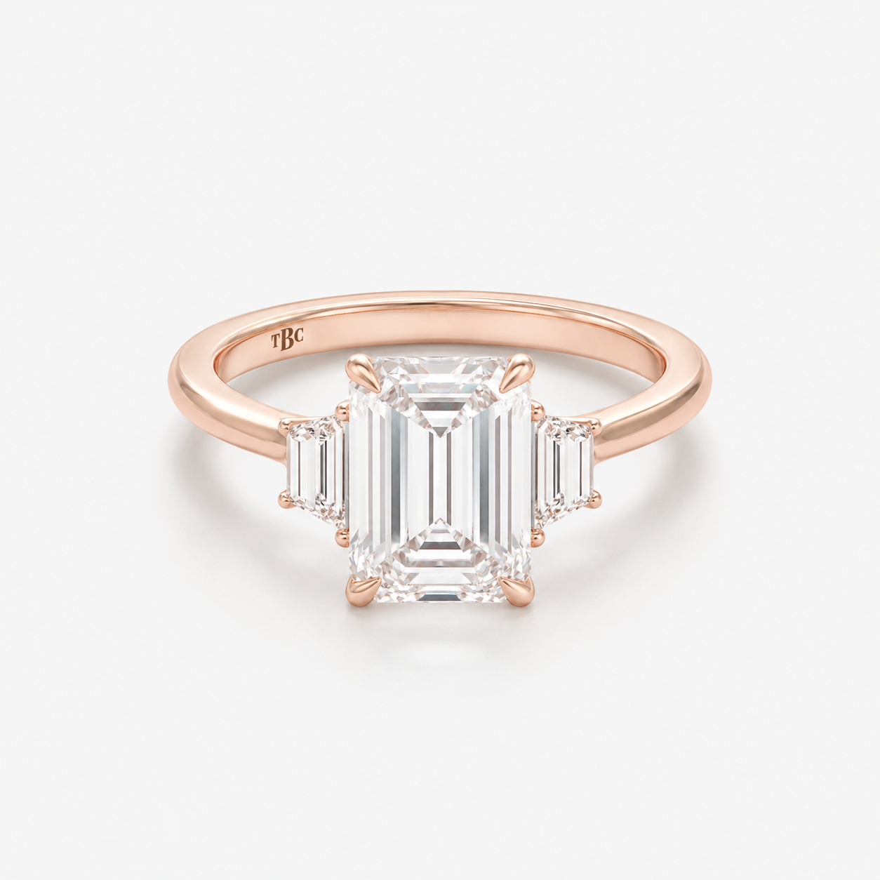 Anillo diamante Emerald oro rosado