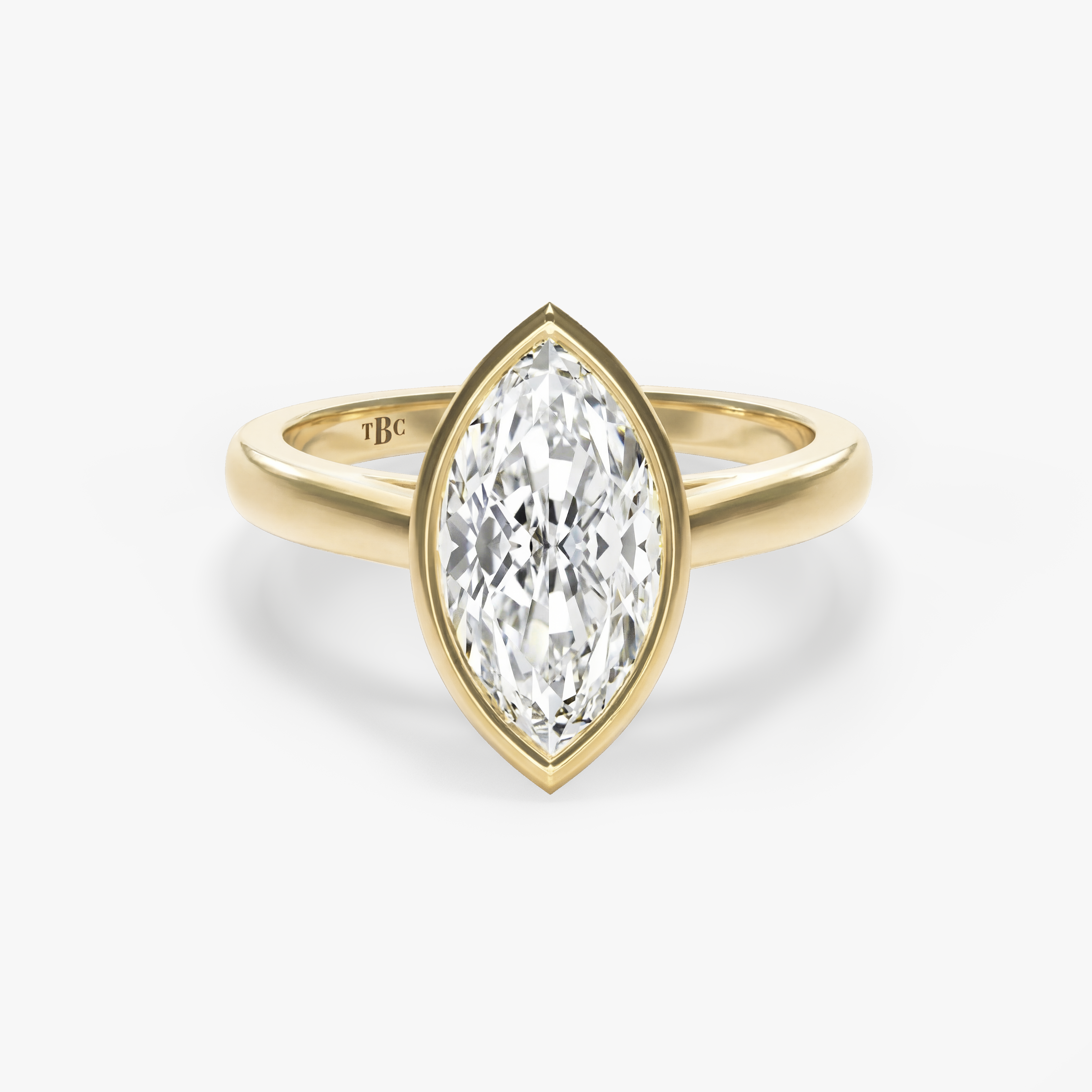 Anillo Bezel de compromiso oro 18k rosado