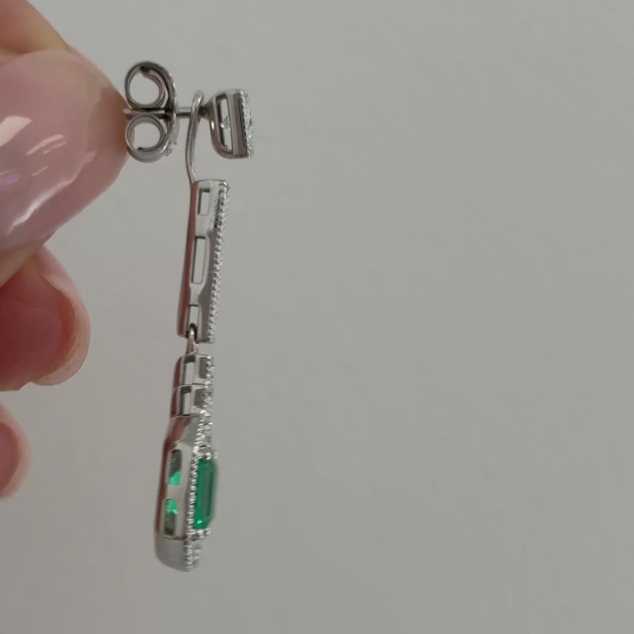 Pendientes desmontables de esmeraldas